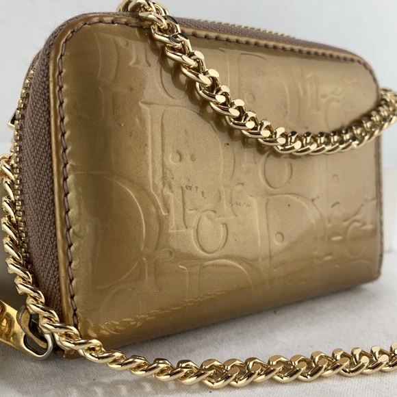 DIOR Trotter Patent Leather Zip Wallet on Chain - Picture 8 of 11
